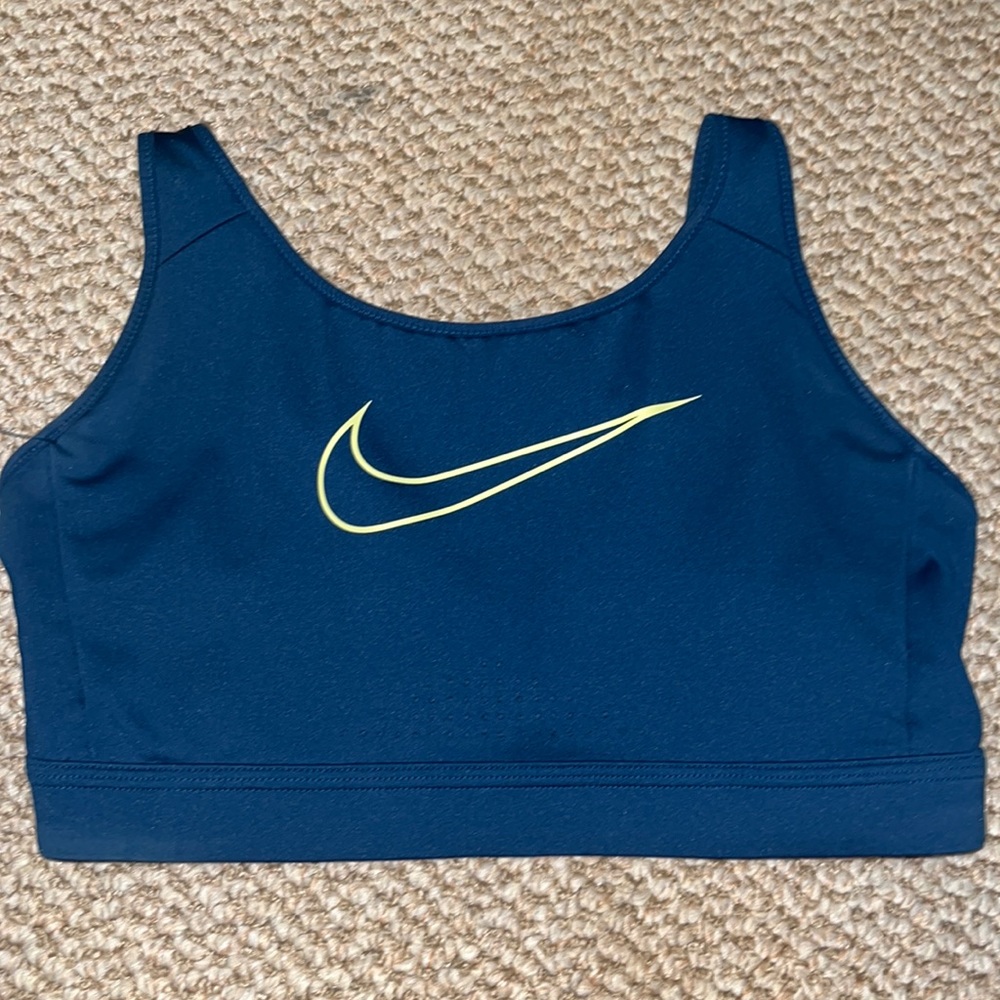 Navy and Lime Nike Sports Bra